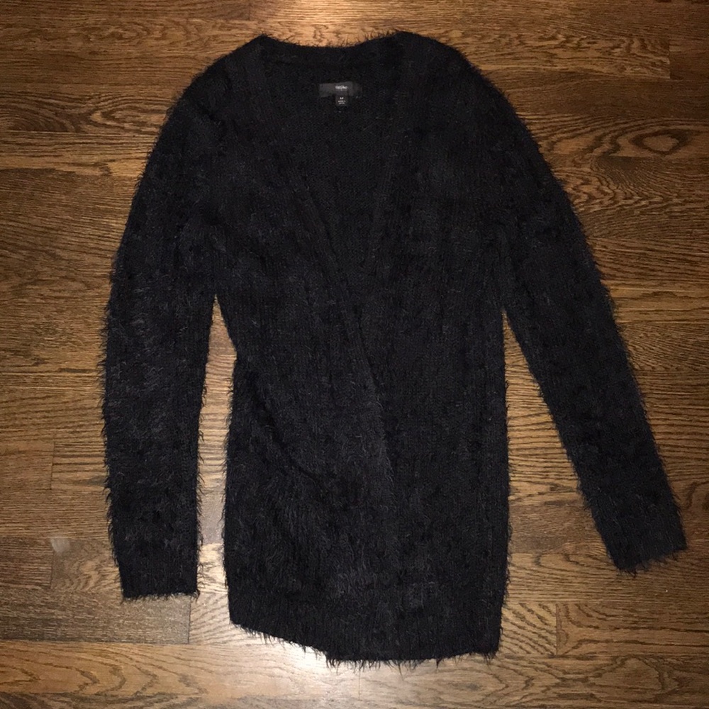 Mossimo black furry cardigan